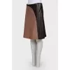 Leather tricolor skirt
