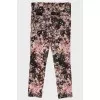 Floral print jeans