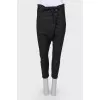Wrap-around wool trousers