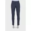 Men's blue straight fit trousers