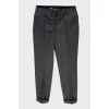 Woolen classic gray trousers