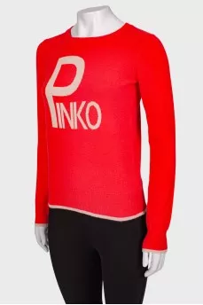 Red jumper with logo