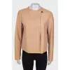 Beige leather jacket