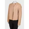 Beige leather jacket