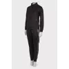 Sporty black suit with rhinestones