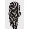Black and white fur coat with long pile