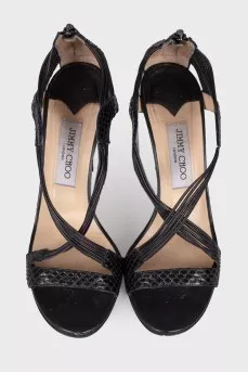 Black heeled sandals