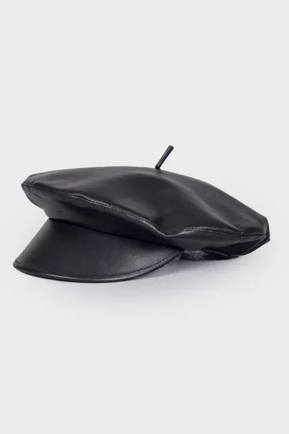 Black eco-leather cap