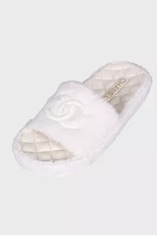 Белые мюли с лого бренда