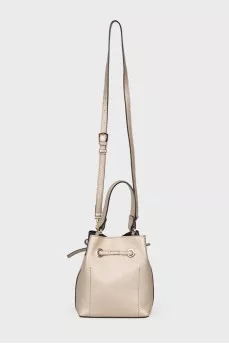 Gold tone bucket bag