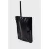 Patent black wrist bag
