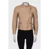 Leather jacket with side straps