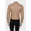 Leather jacket with side straps