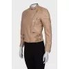 Leather jacket with side straps