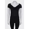 Black draped T-shirt