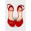 Red suede leather sandals