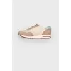 Suede sneakers in beige