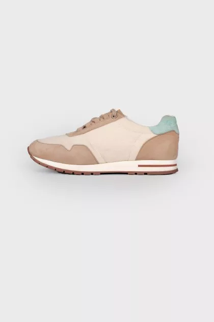Suede sneakers in beige