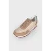 Suede sneakers in beige