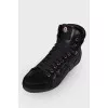 Lace-up leather boots