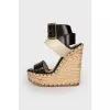 Sandals on a jute high wedge