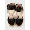 Sandals on a jute high wedge