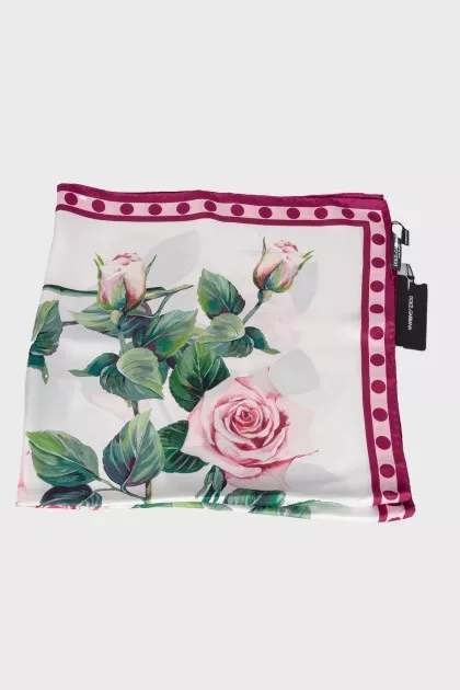 Silk scarf in floral print