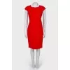 Red sleeveless Sheath Dress