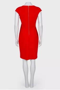 Red sleeveless Sheath Dress