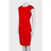 Red sleeveless Sheath Dress