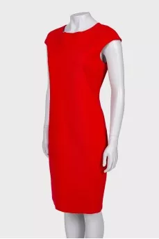 Red sleeveless Sheath Dress