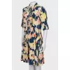 Dress in floral print with ruffles
