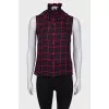 Sleeveless checked blouse
