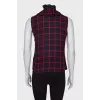 Sleeveless checked blouse