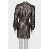 Golden floral print dress
