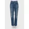 Boyfriend jeans with gold appliqué