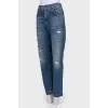 Boyfriend jeans with gold appliqué