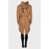 Parka with appliqué back