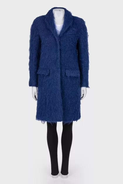 Blue coat with press-stud