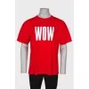 Men's red printed t-shirt