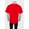 Men's red printed t-shirt