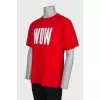 Men's red printed t-shirt