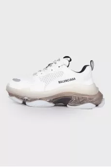 White chunky sole sneakers with tag
