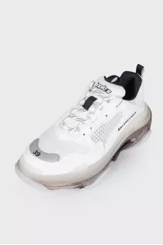 White chunky sole sneakers with tag