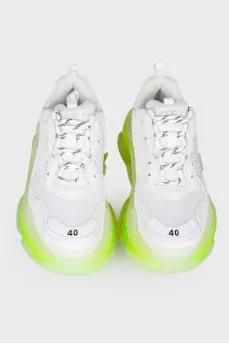 White chunky sole sneakers with tag