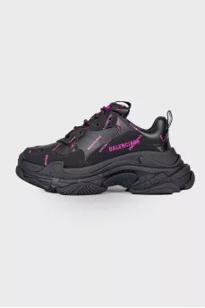 Black chunky sole sneakers with tag