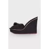 Textile wedge sandals