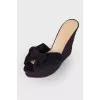 Textile wedge sandals