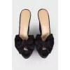 Textile wedge sandals