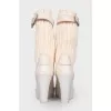White knitted shin boots